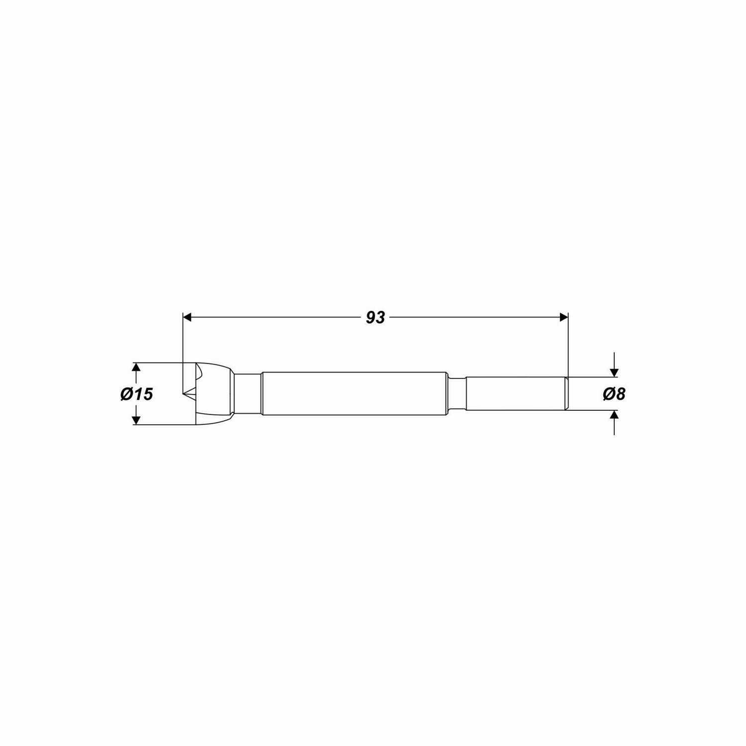 Forstnerbohrer Ø 15 x 93 mm Schaft 8 mm Topfbohrer Astlochbohrer Holzbohrer