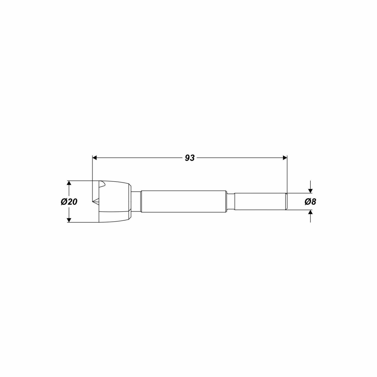 Forstnerbohrer Ø 20 x 93 mm Schaft 8 mm Topfbohrer Astlochbohrer Holzbohrer