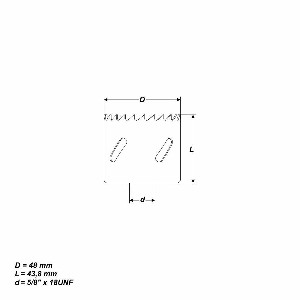 Ø 48 mm HSS BiM Lochsäge Bohrkrone 5/8" x 18 UNF für Metall Holz Inox
