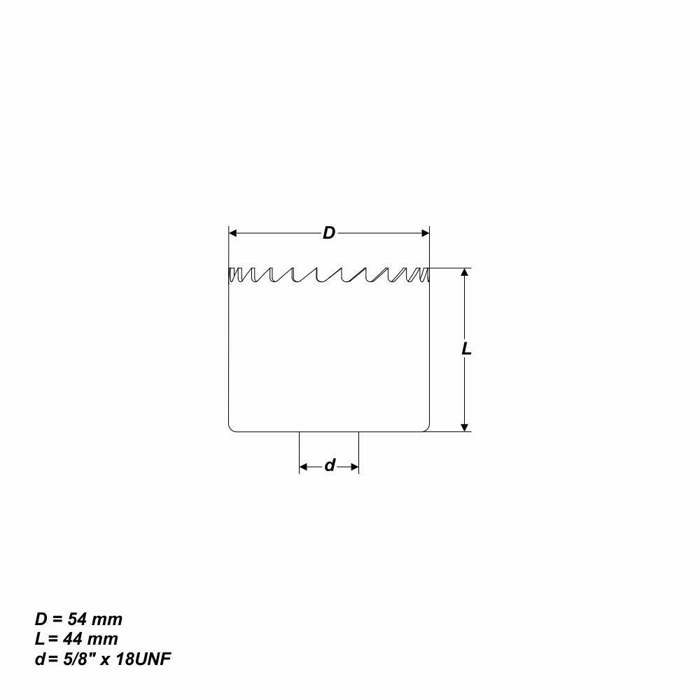 Ø 54 mm HSS BiM Lochsäge Bohrkrone 5/8" x 18 UNF für Metall Holz Inox