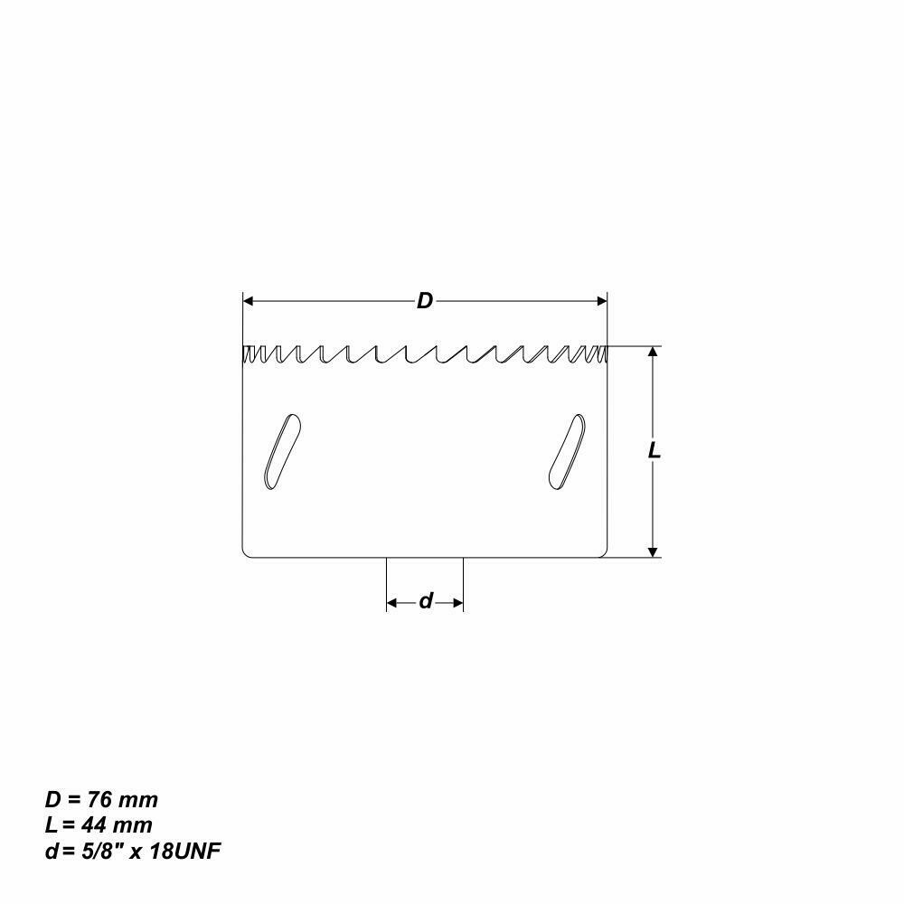 Ø 76 mm HSS BiM Lochsäge Bohrkrone 5/8" x 18 UNF für Metall Holz Inox