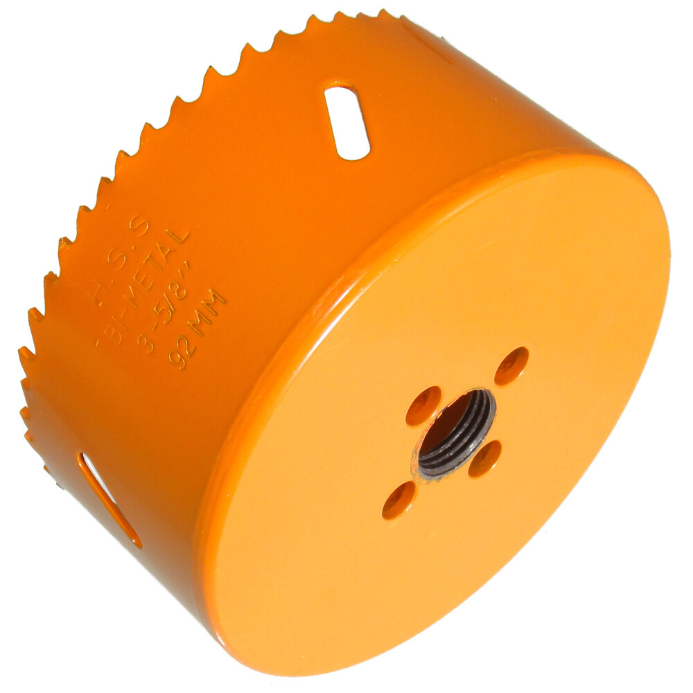 Ø 92 mm HSS BiM Lochsäge Bohrkrone 5/8" x 18 UNF für Metall Holz Inox