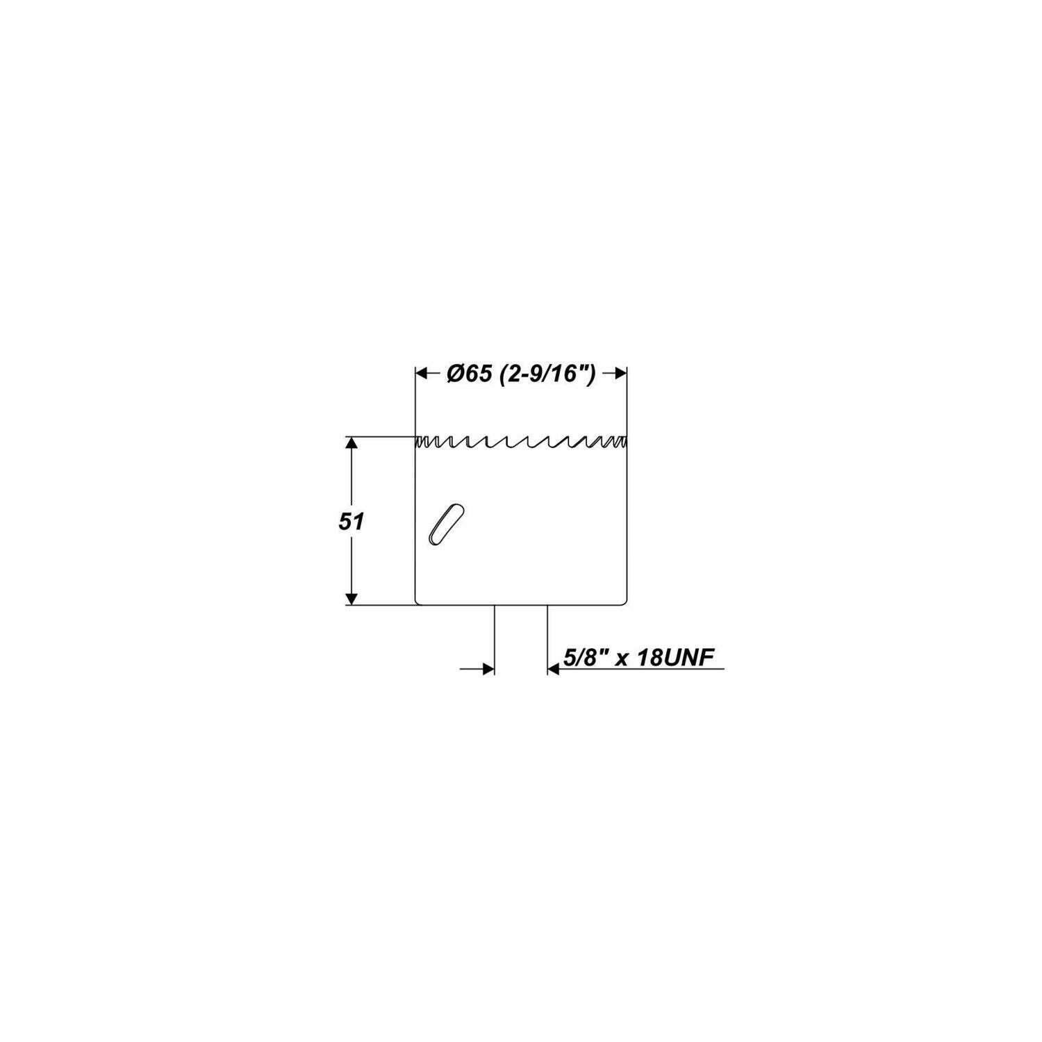 Ø 65 mm 45 mm Bohrtiefe HSS BiM Lochsäge Bohrkrone 5/8" x 18 UNF für Metall Holz