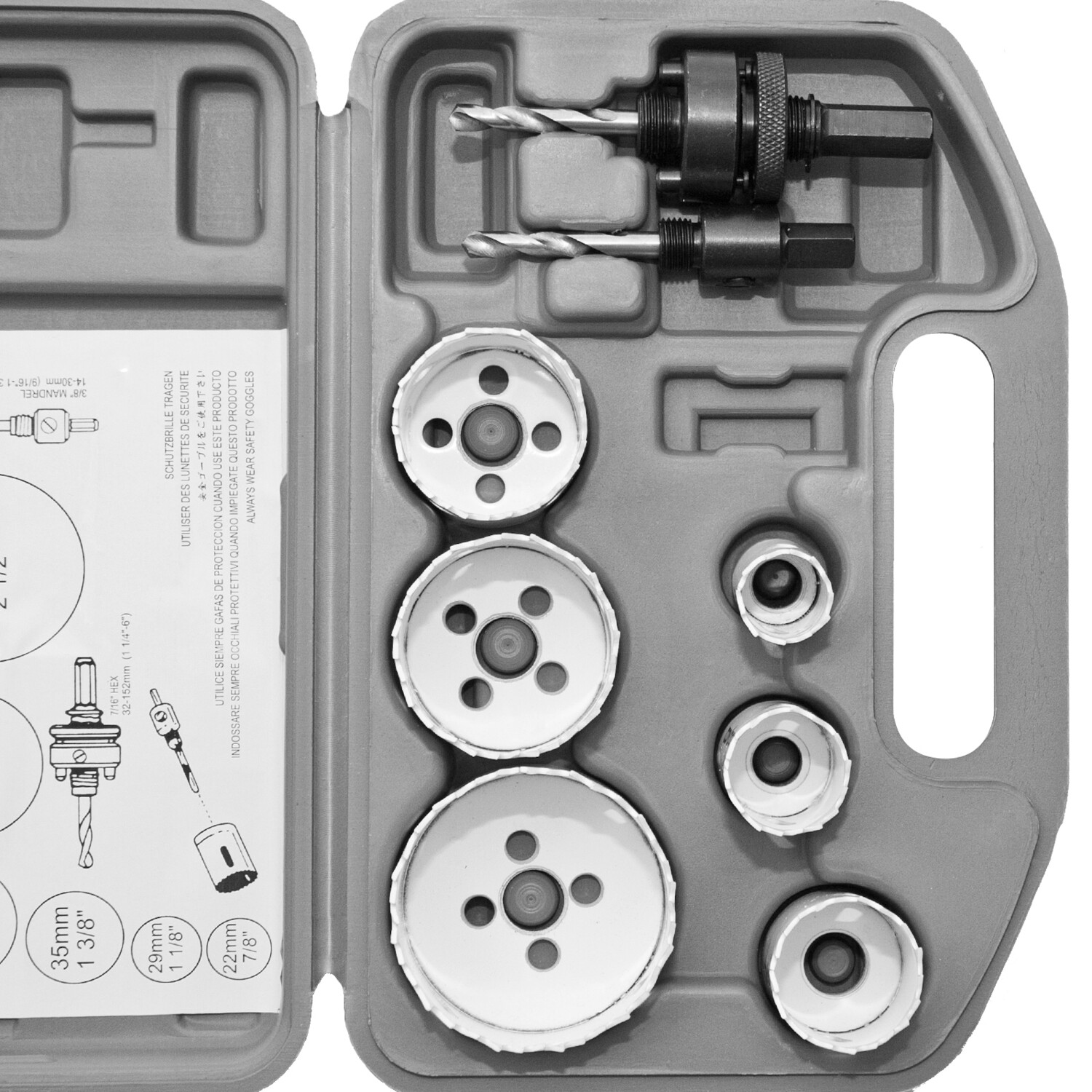 Ø 22 - 64 mm HSS BiM Lochsäge Satz 8 tgl Bohrkrone für Metall Holz Inox