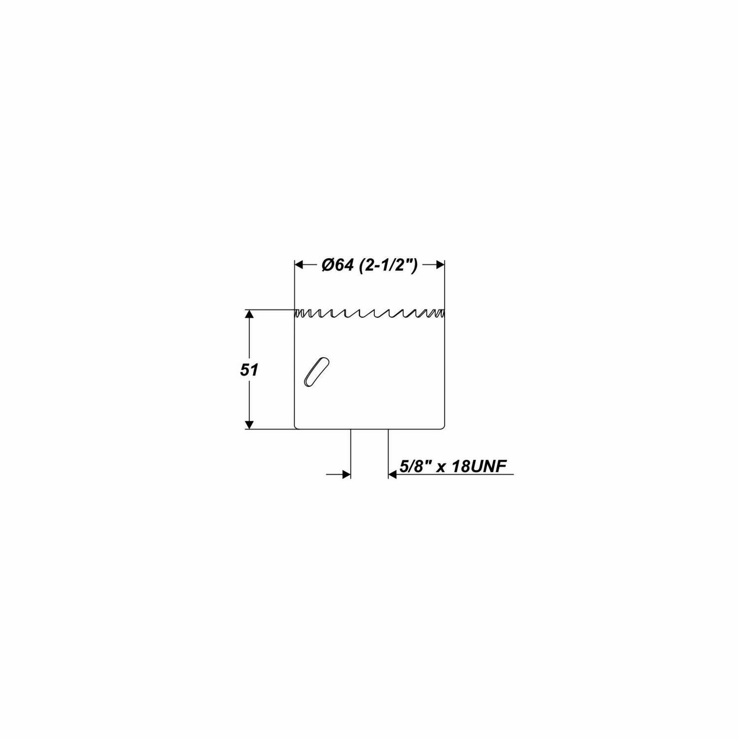 Ø 64 mm 45 mm Bohrtiefe HSS BiM Lochsäge Bohrkrone 5/8" x 18 UNF für Metall Holz