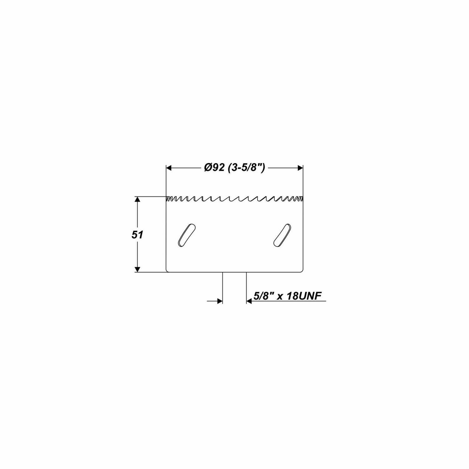 Ø 92 mm 45 mm Bohrtiefe HSS BiM Lochsäge Bohrkrone 5/8" x 18 UNF für Metall Holz