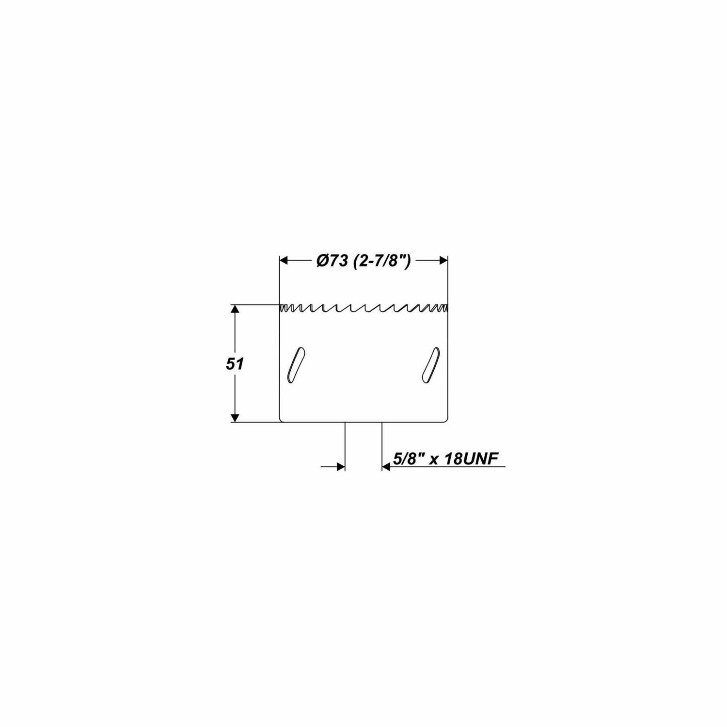 Ø 73 mm 45 mm Bohrtiefe HSS BiM Lochsäge Bohrkrone 5/8" x 18 UNF für Metall Holz