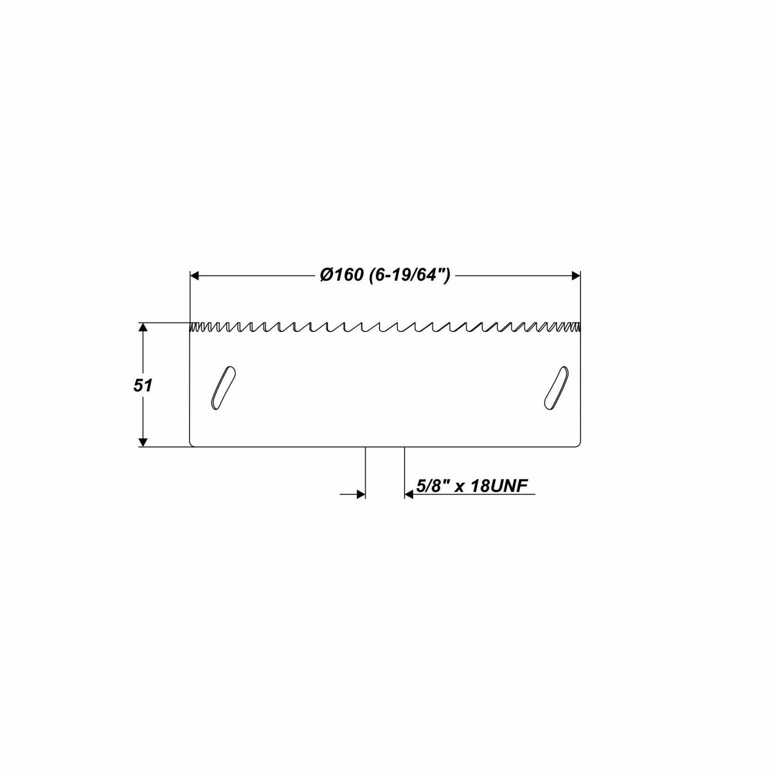 Ø 160 mm 45 mm Bohrtiefe HSS BiM Lochsäge Bohrkrone 5/8" x18 UNF für Metall Holz