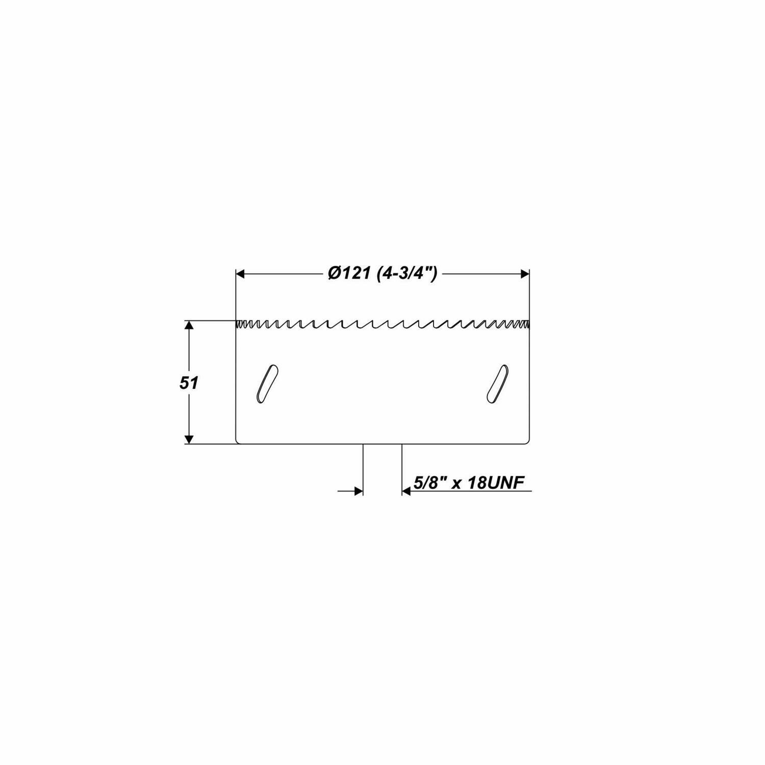 Ø 121 mm 45 mm Bohrtiefe HSS BiM Lochsäge Bohrkrone 5/8" x18 UNF für Metall Holz