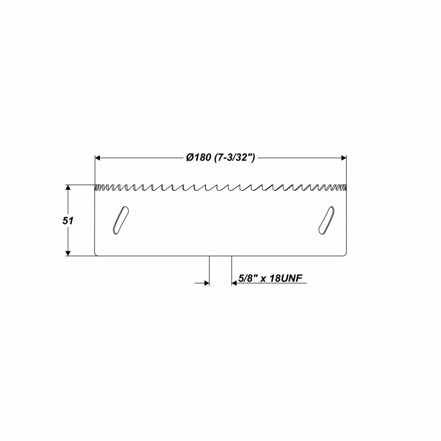 Ø 180 mm 45 mm Bohrtiefe HSS BiM Lochsäge Bohrkrone 5/8" x18 UNF für Metall Holz