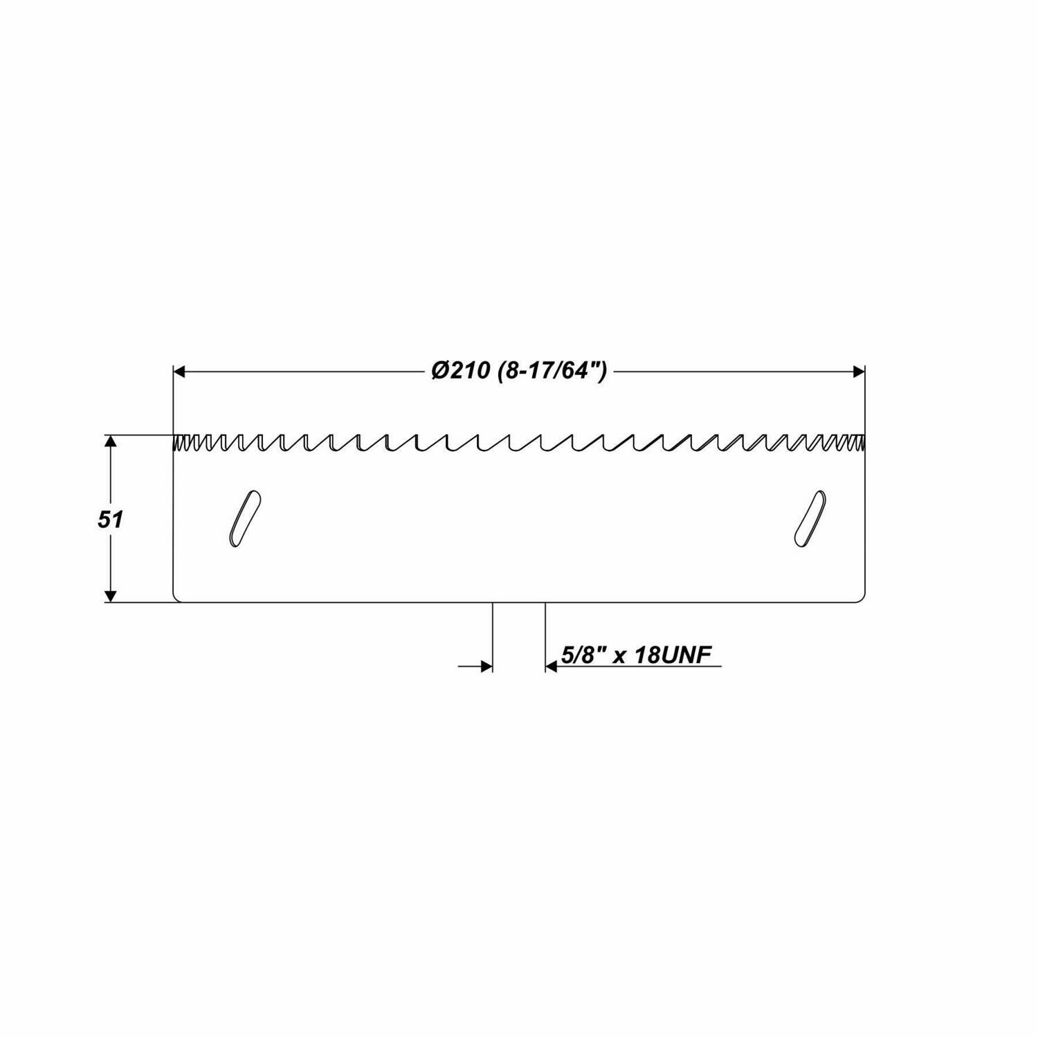 Ø 210 mm 45 mm Bohrtiefe HSS BiM Lochsäge Bohrkrone 5/8" x18 UNF für Metall Holz