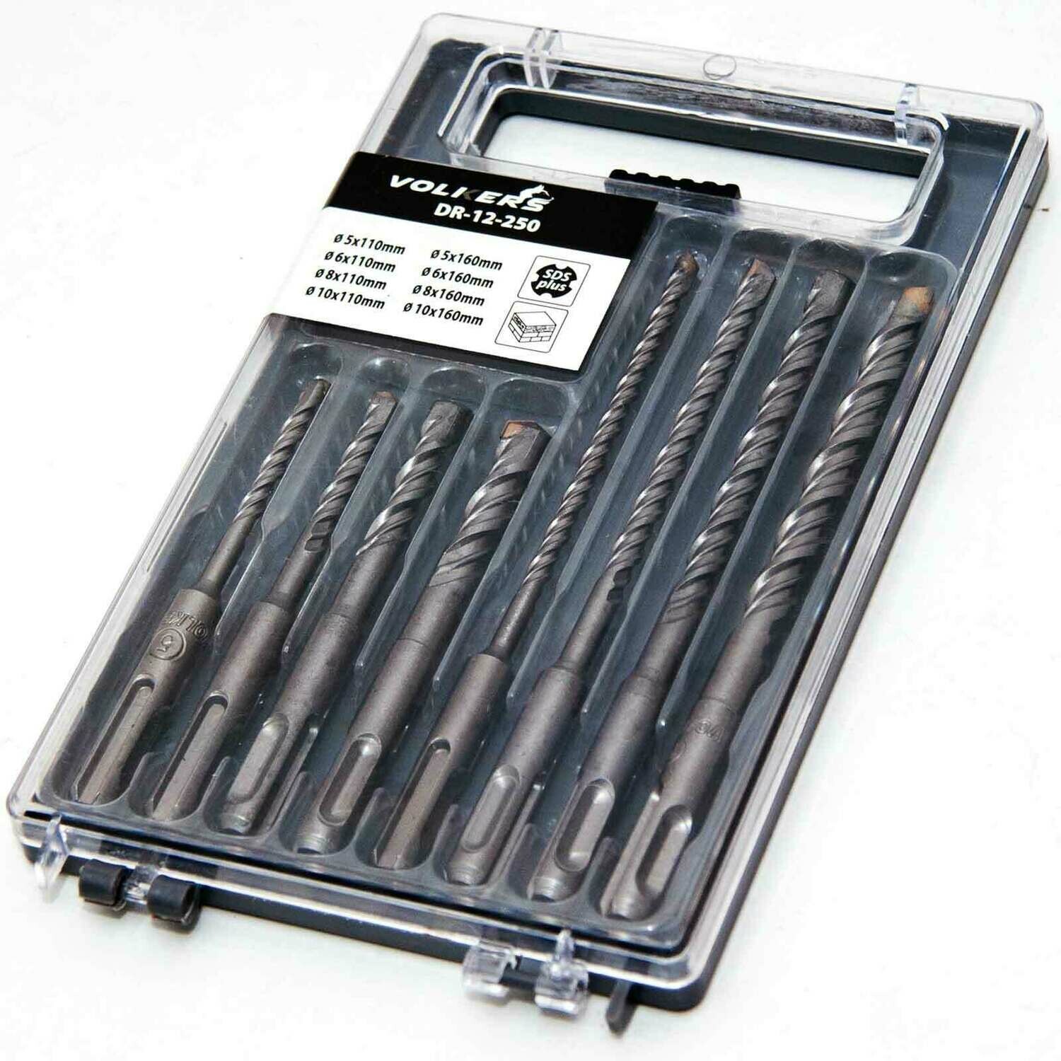 SDS Plus Bohrer Satz 8 tgl. inkl: Ø 5-6-8-10 x 110 mm Ø 5-6-8-10 x 160 mm