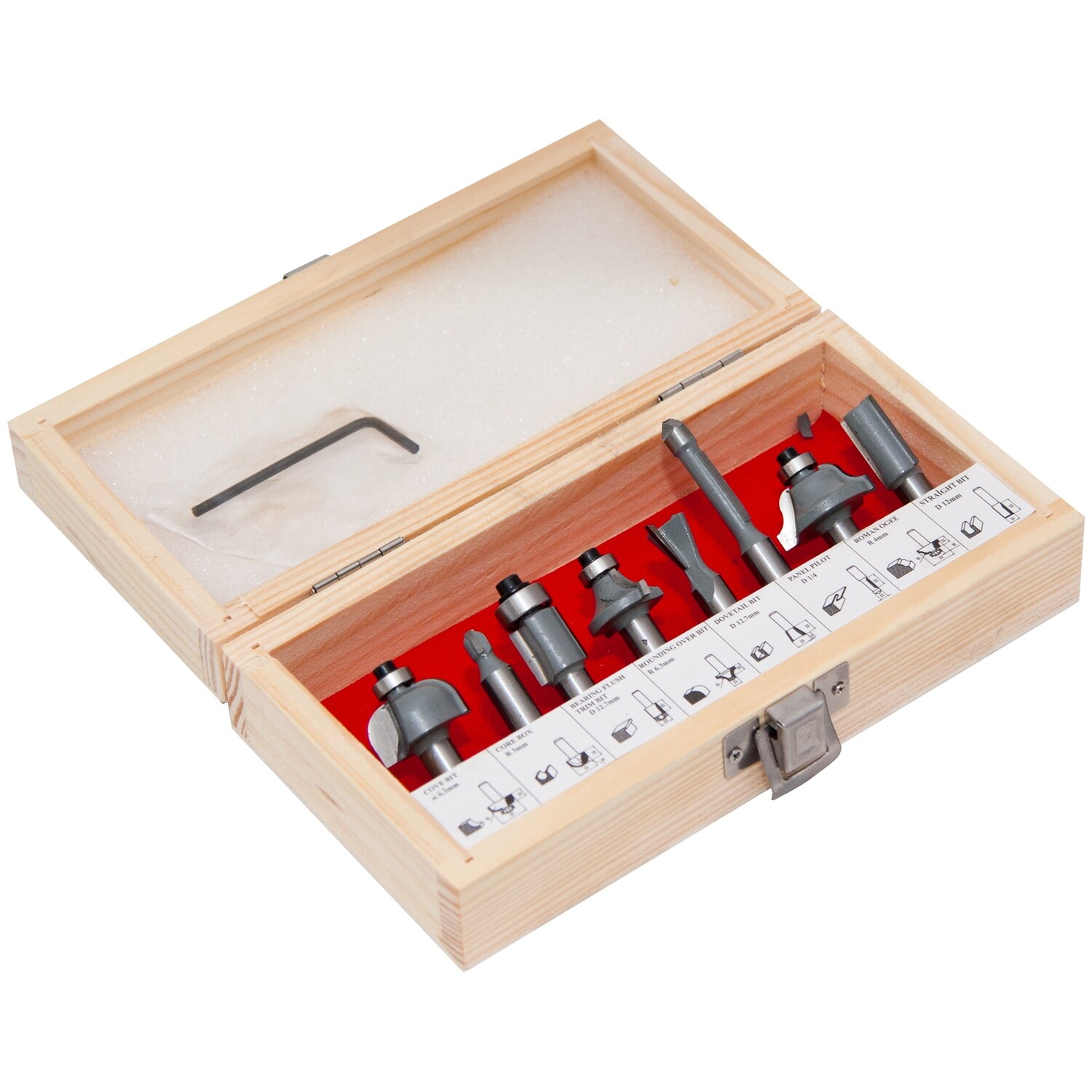 HM Fräsersatz 8 tgl Schaft 8 mm Nutfräser Fräser Holzfräser Oberfräser Set