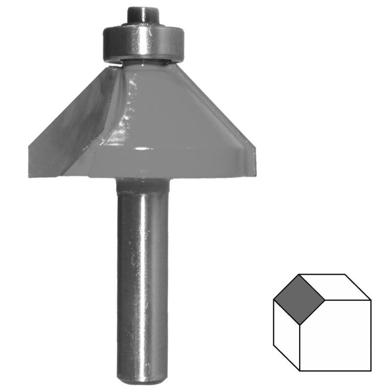 HM Fasenfräser 45° Ø 35,5 mm Schaft 8 mm Fasefräser mit Anlaufkugellager
