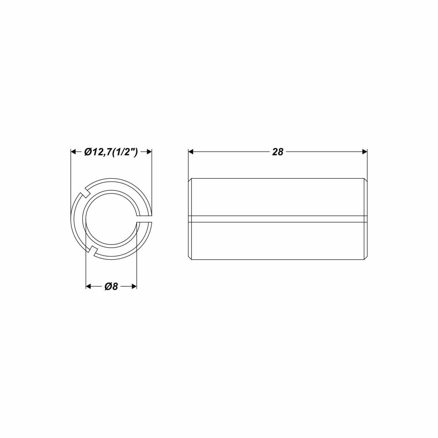 Reduzierhülse 12,7 mm (1/2 Zoll) auf Schaft 8 mm Reduzierstück für Oberfräse