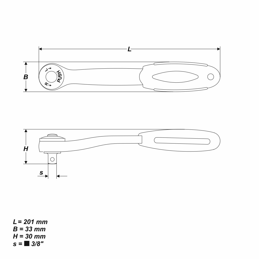 Umschaltknarre Ratschen Knarren Schlüssel 3/8" 200 mm 72 Zähne
