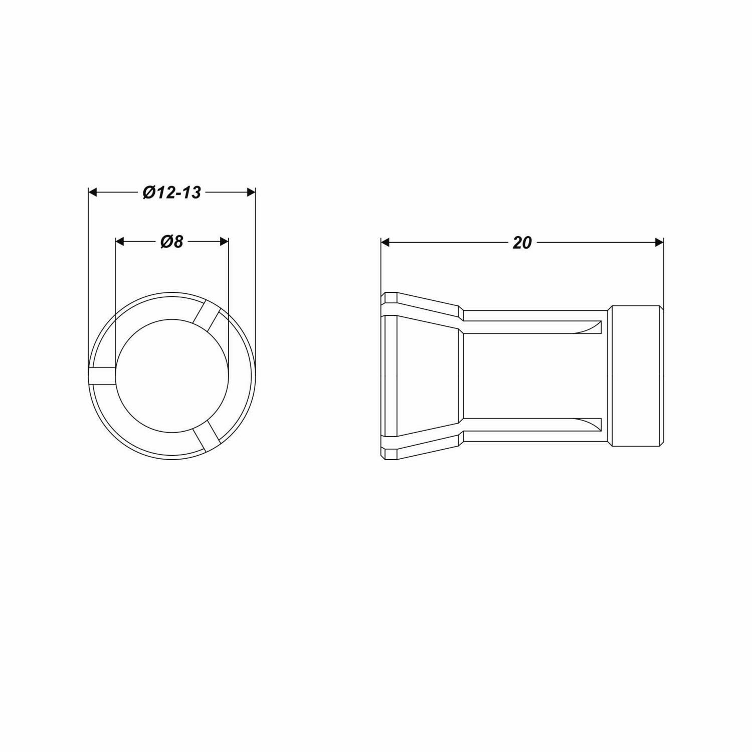 Spannzange für Geradschleifer Ersatzspannzange 8 mm