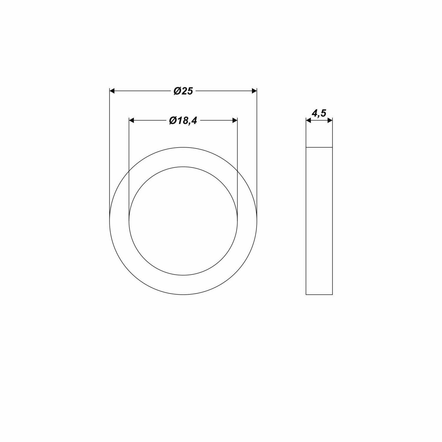 Dichtring 25 x 18,4 x 4,5 mm für Geradschleifer Zubehör
