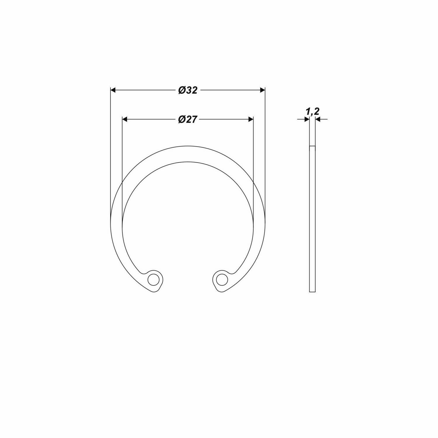 Innen Seegerring 32 x 27 x 1 mm
