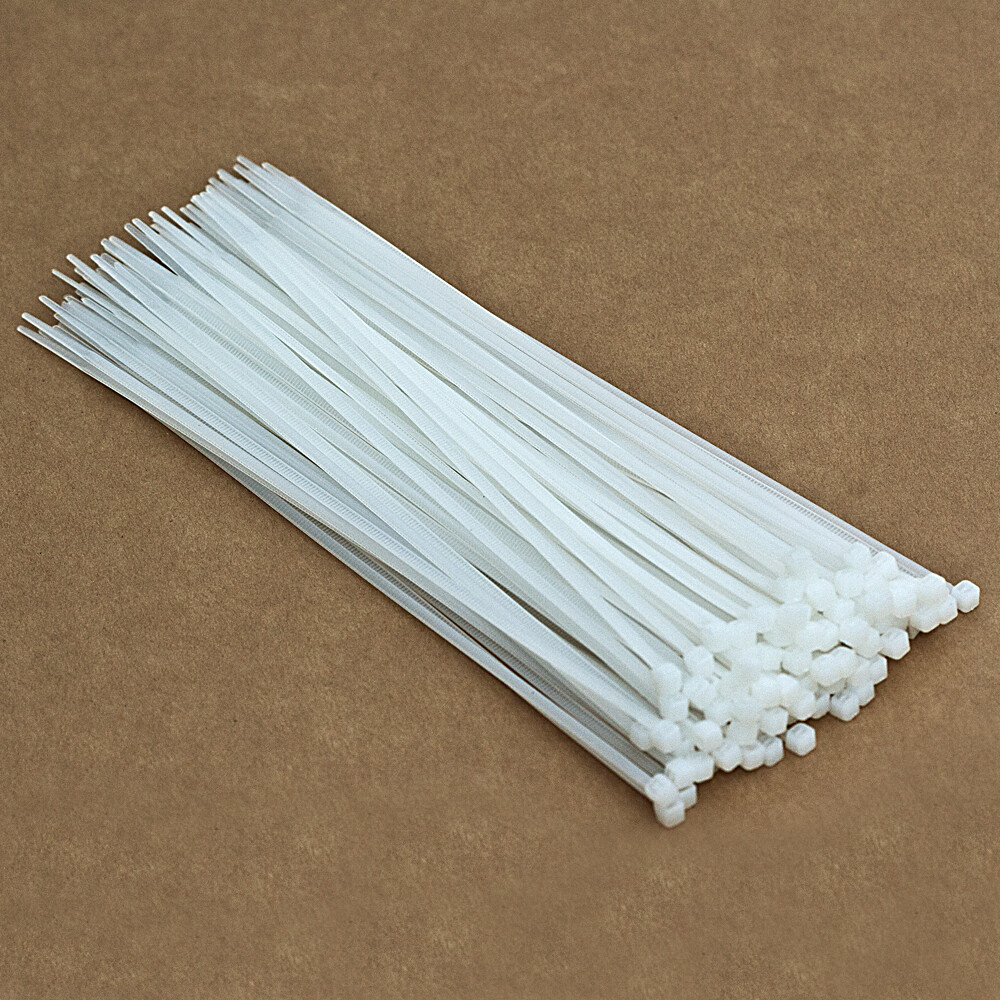 100 x Kabelbinder Weiß 2,5 x 200 mm Tragkraft 8,2 kg nicht lösbar