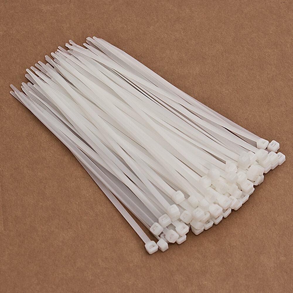 100 x Kabelbinder Weiß 4,8 x 200 mm Tragkraft 22,2 kg nicht lösbar