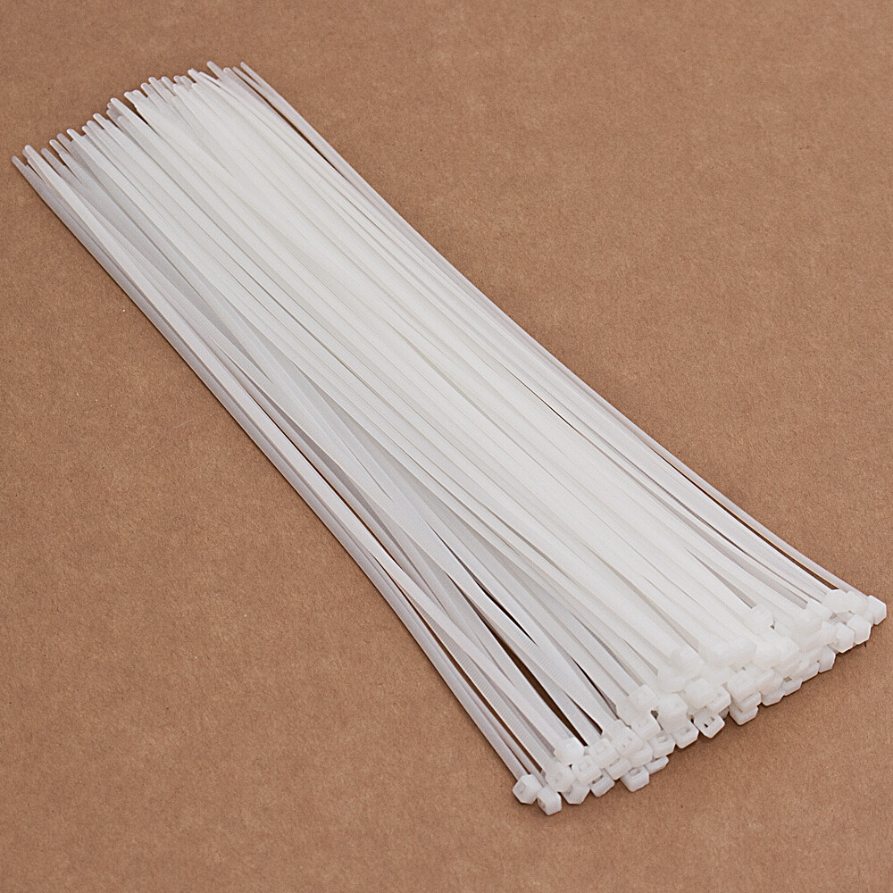 100 x Kabelbinder Weiß 3,6 x 300 mm Tragkraft 18,2 kg nicht lösbar