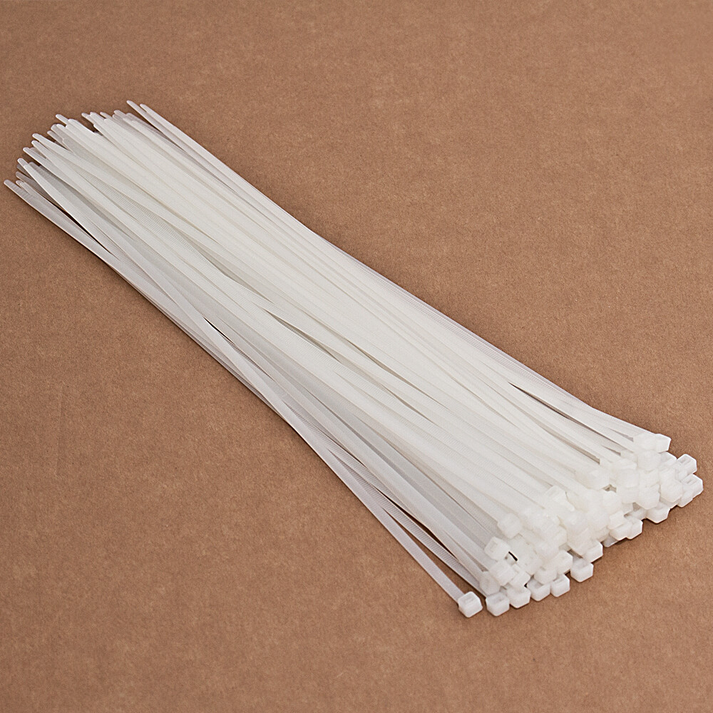 100 x Kabelbinder Weiß 4,8 x 370 mm Tragkraft 22,2 kg nicht lösbar