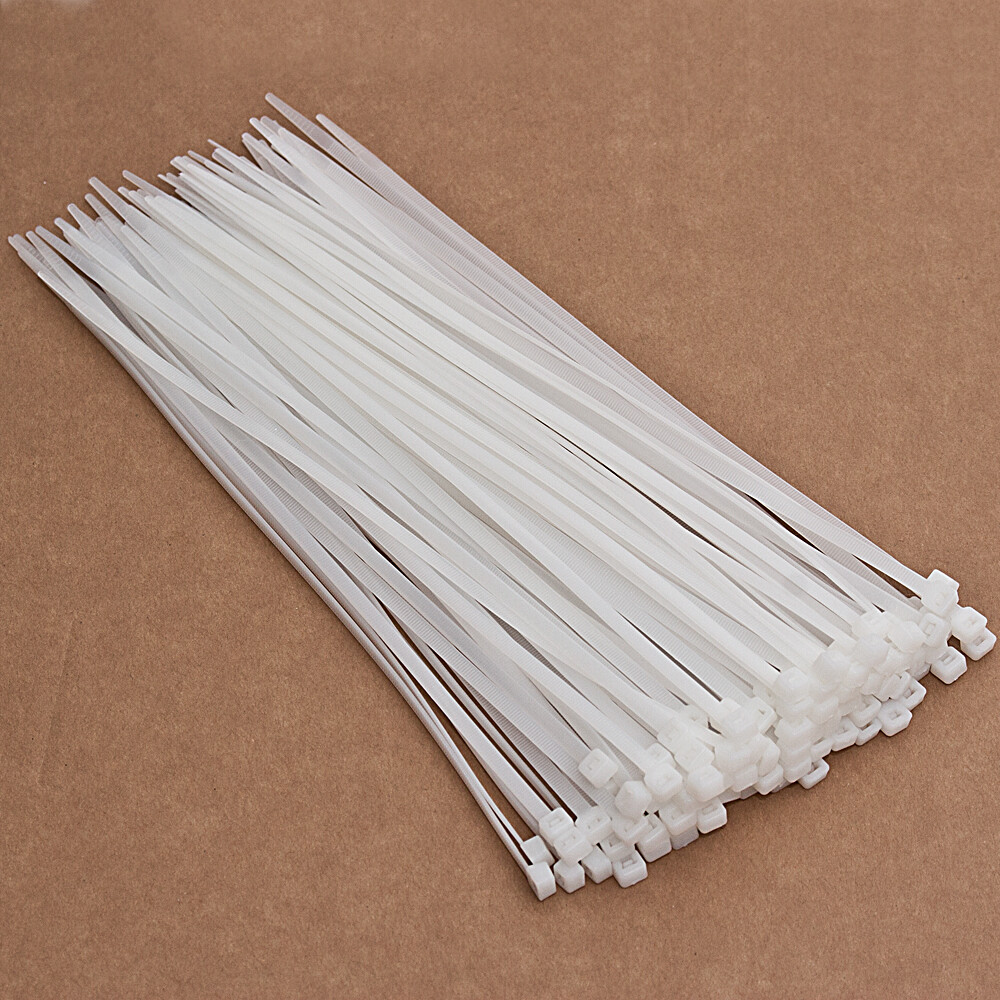 100 x Kabelbinder Weiß 4,8 x 300 mm Tragkraft 22,2 kg nicht lösbar