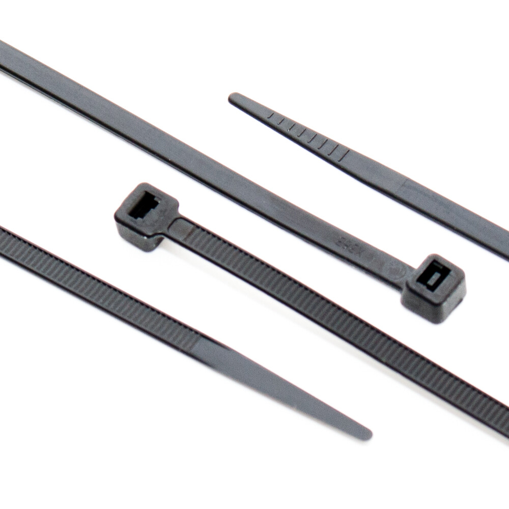 100 x UV stabil Kabelbinder Schwarz 4,8 x 200 mm Tragkraft 22,2 kg nicht lösbar