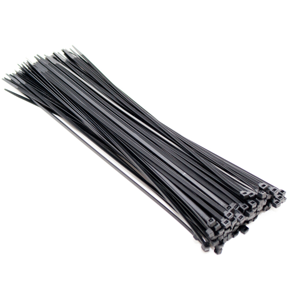 100 x UV stabil Kabelbinder Schwarz 3,6 x 300 mm Tragkraft 18,2 kg nicht lösbar