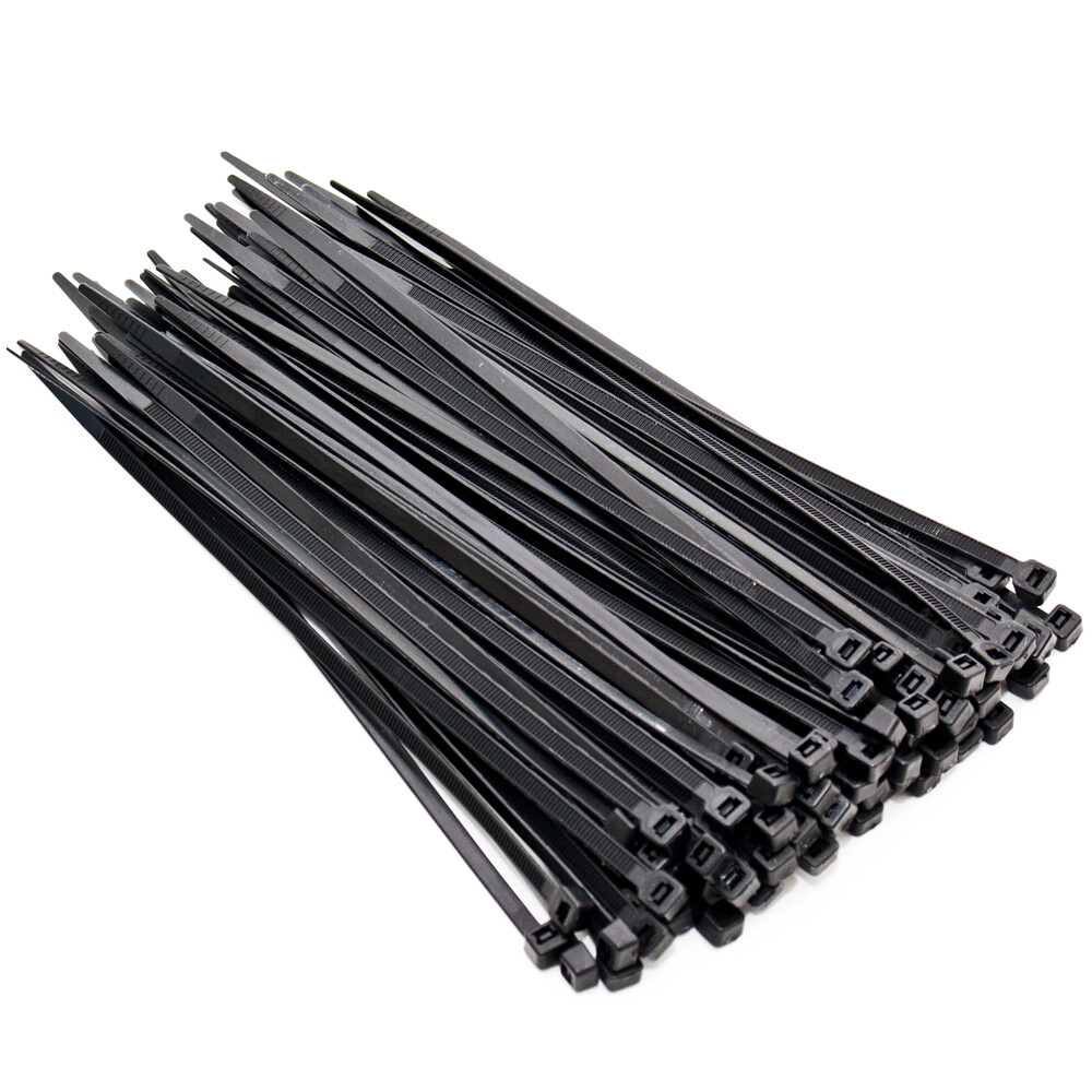 100 x UV stabil Kabelbinder Schwarz 4,8 x 200 mm Tragkraft 22,2 kg nicht lösbar