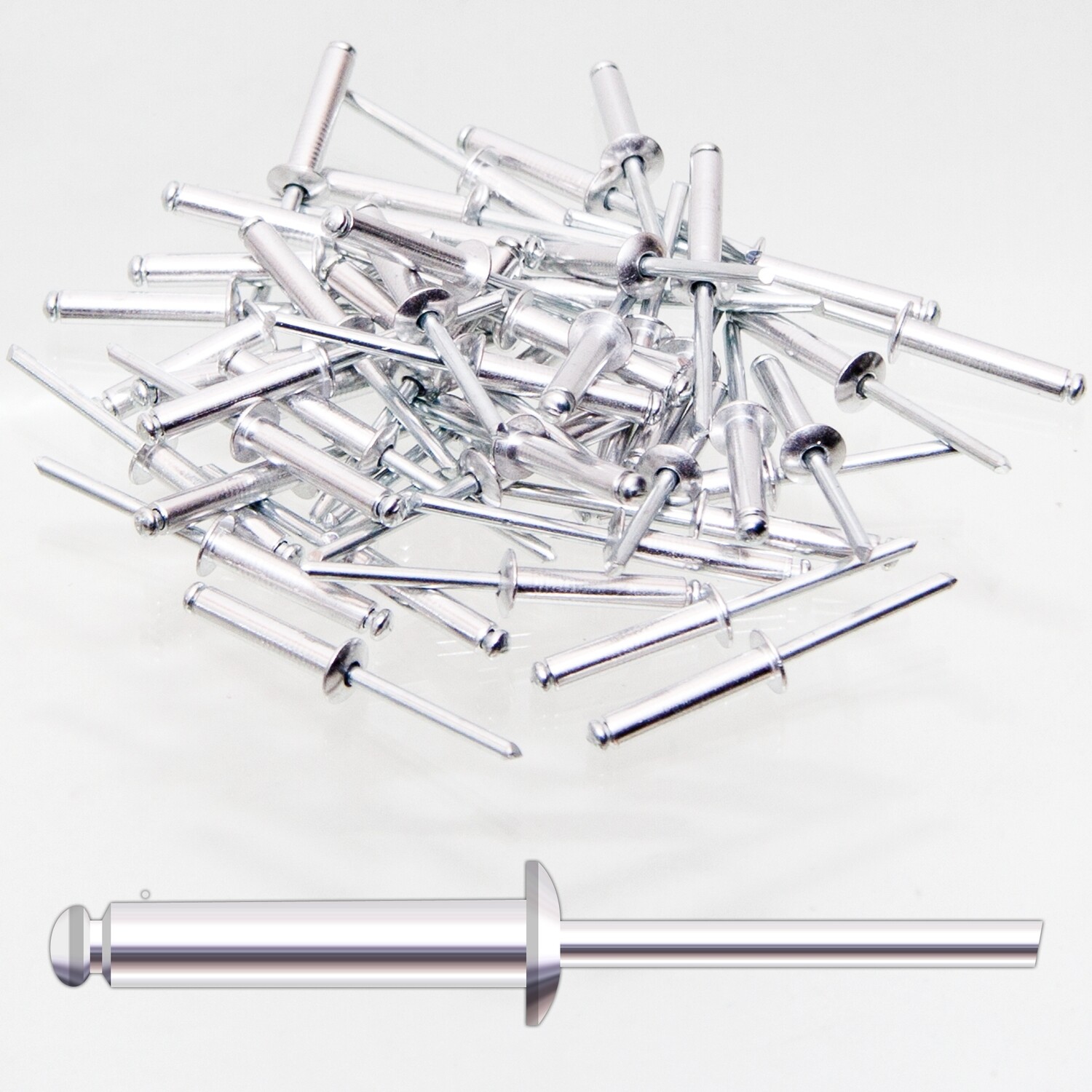 50 x Blindnieten 4,0x12,5 mm Alu Nieten Popnieten Flachkopf Blindniet Blindniete