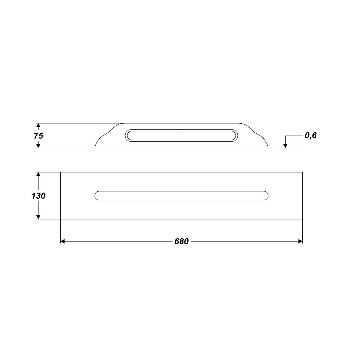 130 x 680 mm Reibebrett rostfreie Edelstahl