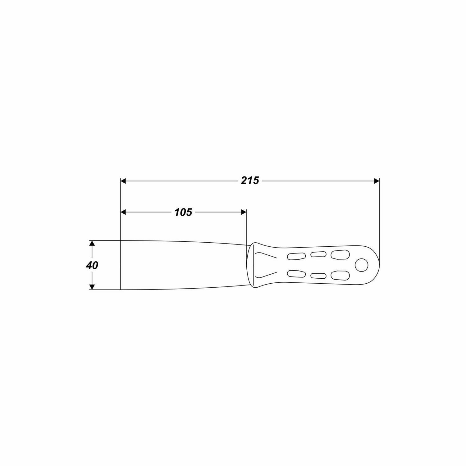 40 mm Spachtel Rostfreies Edelstahl 0,6 mm orange Kunststoff