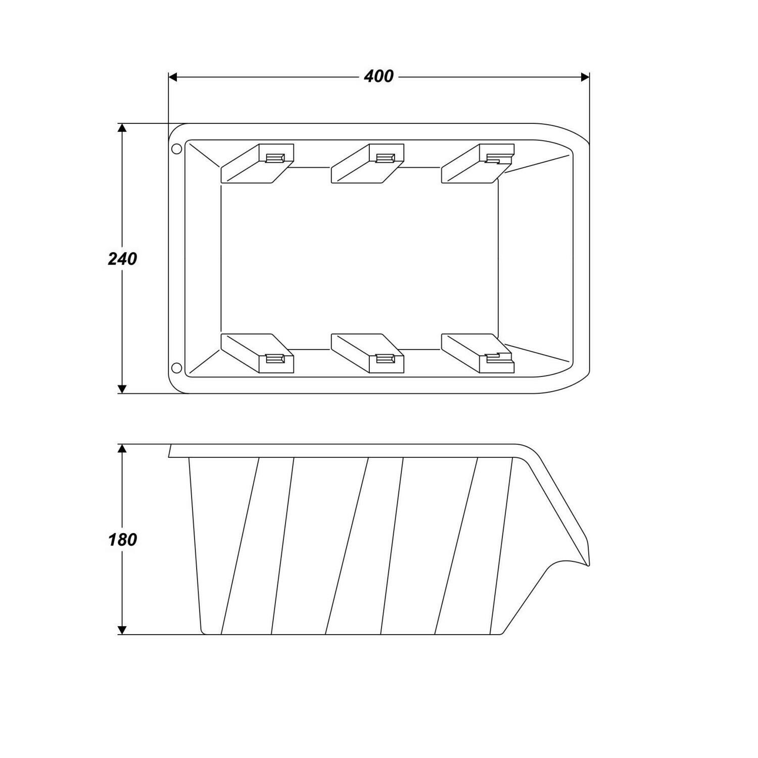 Werkzeugbox 18 x 24 x 40 cm Lagerkiste Box Stapelbox Lagerbox Plastikbox