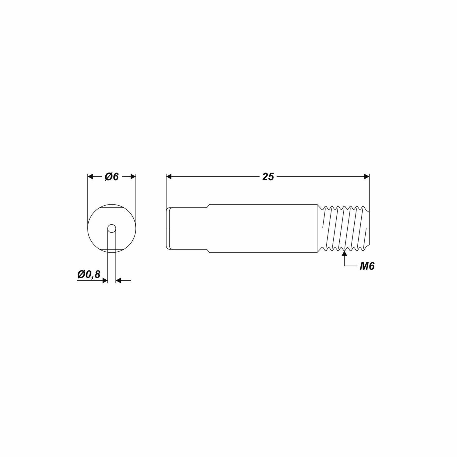 10 Stück 0,8 mm Stromdüsen Kontaktröhrchen für MIG / MAG Schweißgerät M6 x 25 mm