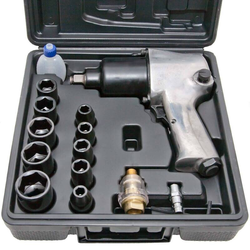 Druckluft Schlagschrauber 17-teiliges SET Schlagschraubersatz 576 Nm 1/2&quot;