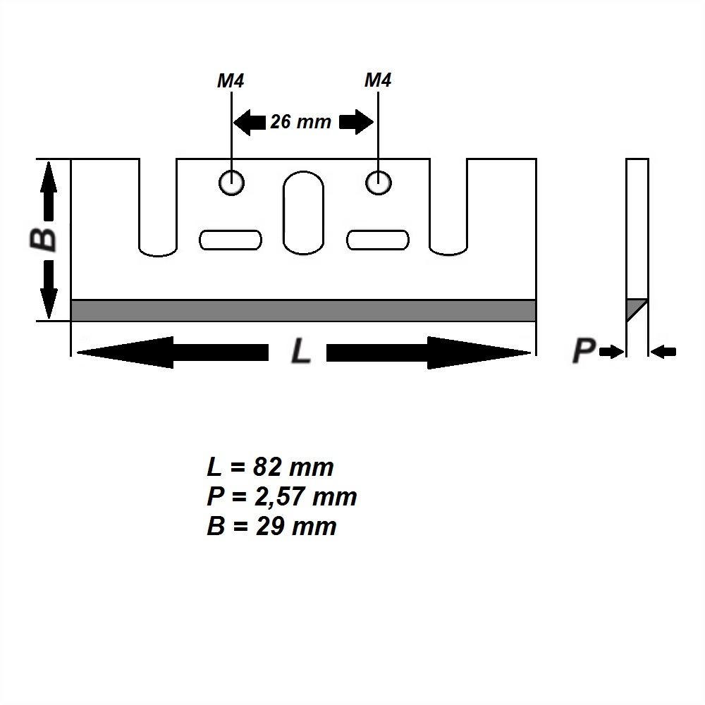 Hobelmesser Ersatzmesser HSS für Elektrohobel 82 x 29 x 3 mm 2 St. 