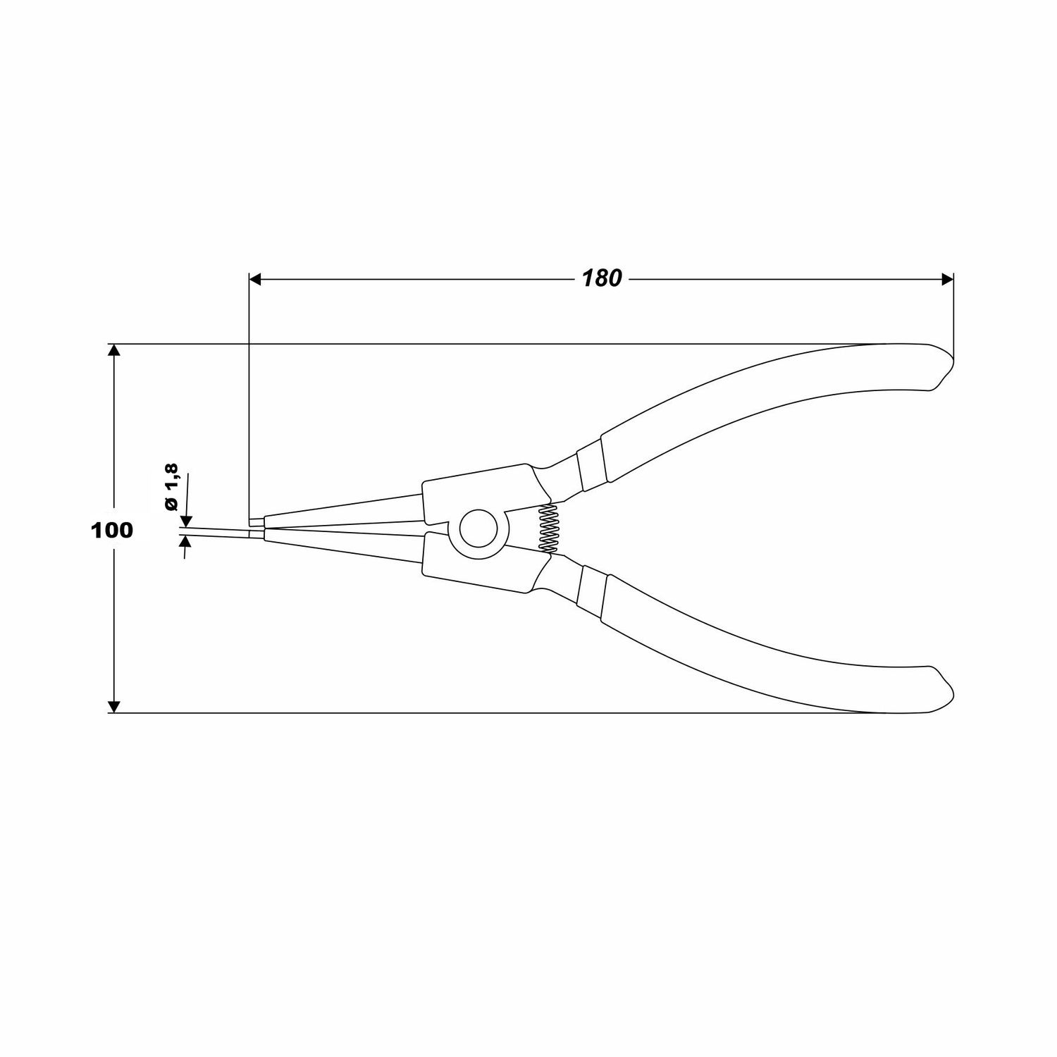 Sprengringzange 180 mm Zangen für Wellensicherungsringe Wellenringe gerade
