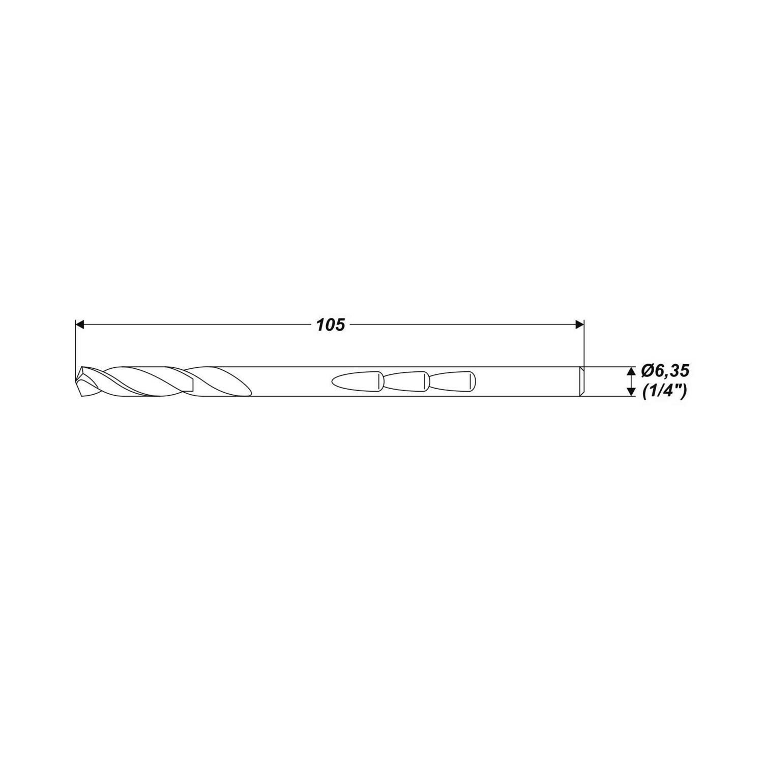 Ø 6,35 x 105 mm HSS Pilot Bohrer Zentrierbohrer für Lochsäge Bohrkrone