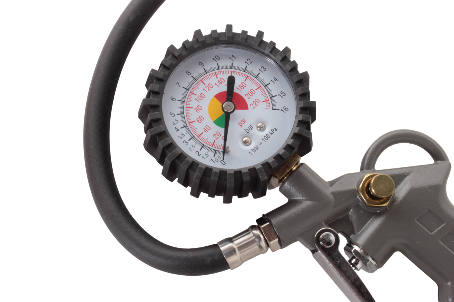 Druckluft Set 3 teilig 5 Meter 12 bar Pistole Schlauch Reifenfüller Manometer