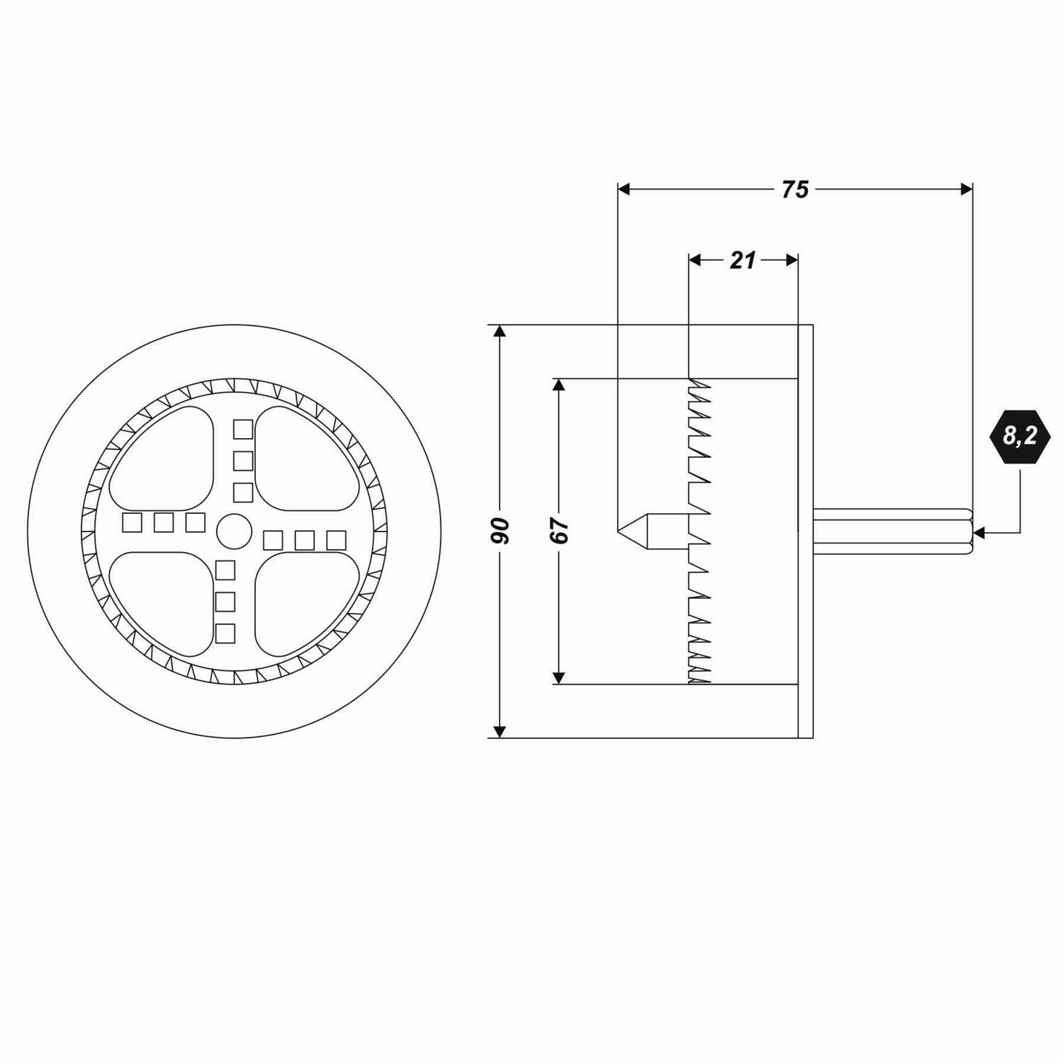 Hart-PVC Styroporfräser Fräse Versenkwerkzeug für Dämmstoffdübel Rondelle 67 mm