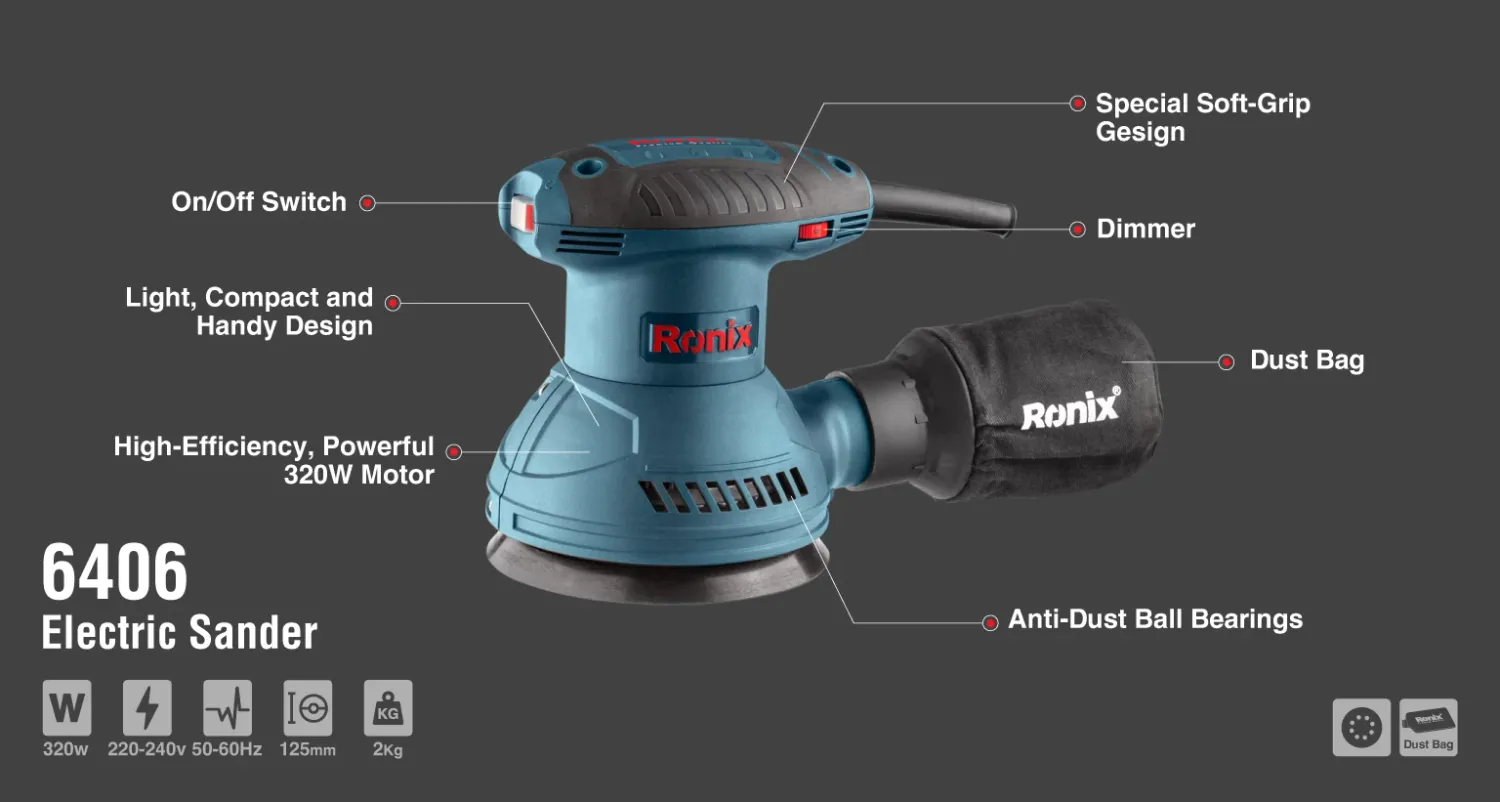Exzenterschleifer Ø 125 mm mit Regler 320 Watt