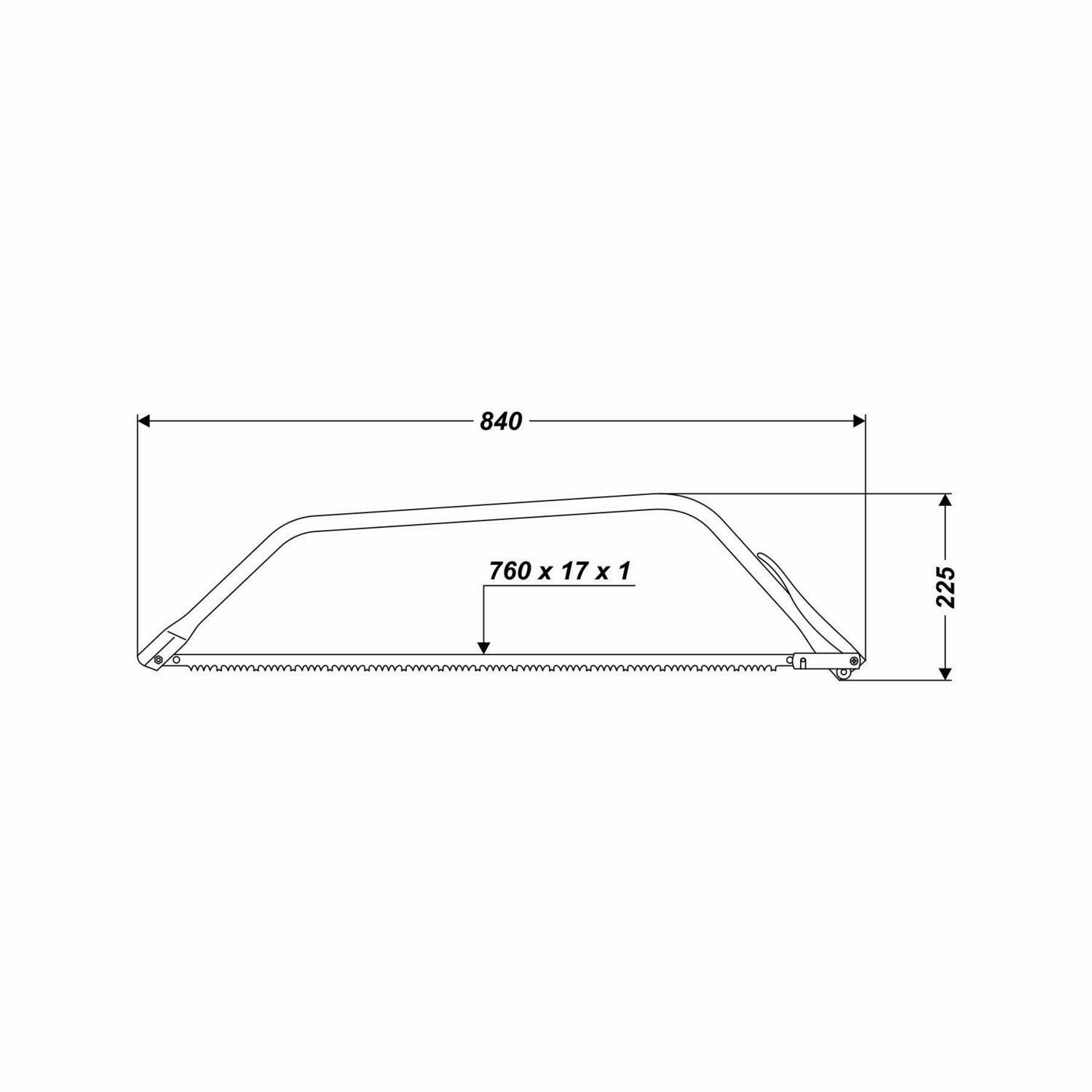Bügelsäge Handsäge Holzsäge Säge komplett mit Sägeblatt 760 mm