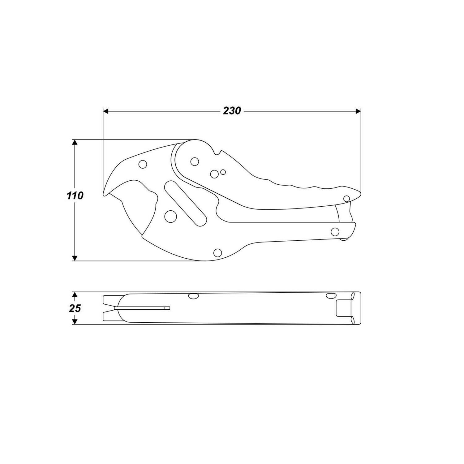 Kunststoff Alu Verbundrohr Rohrschere 42 mm Rohrschneider Rohrabschneider