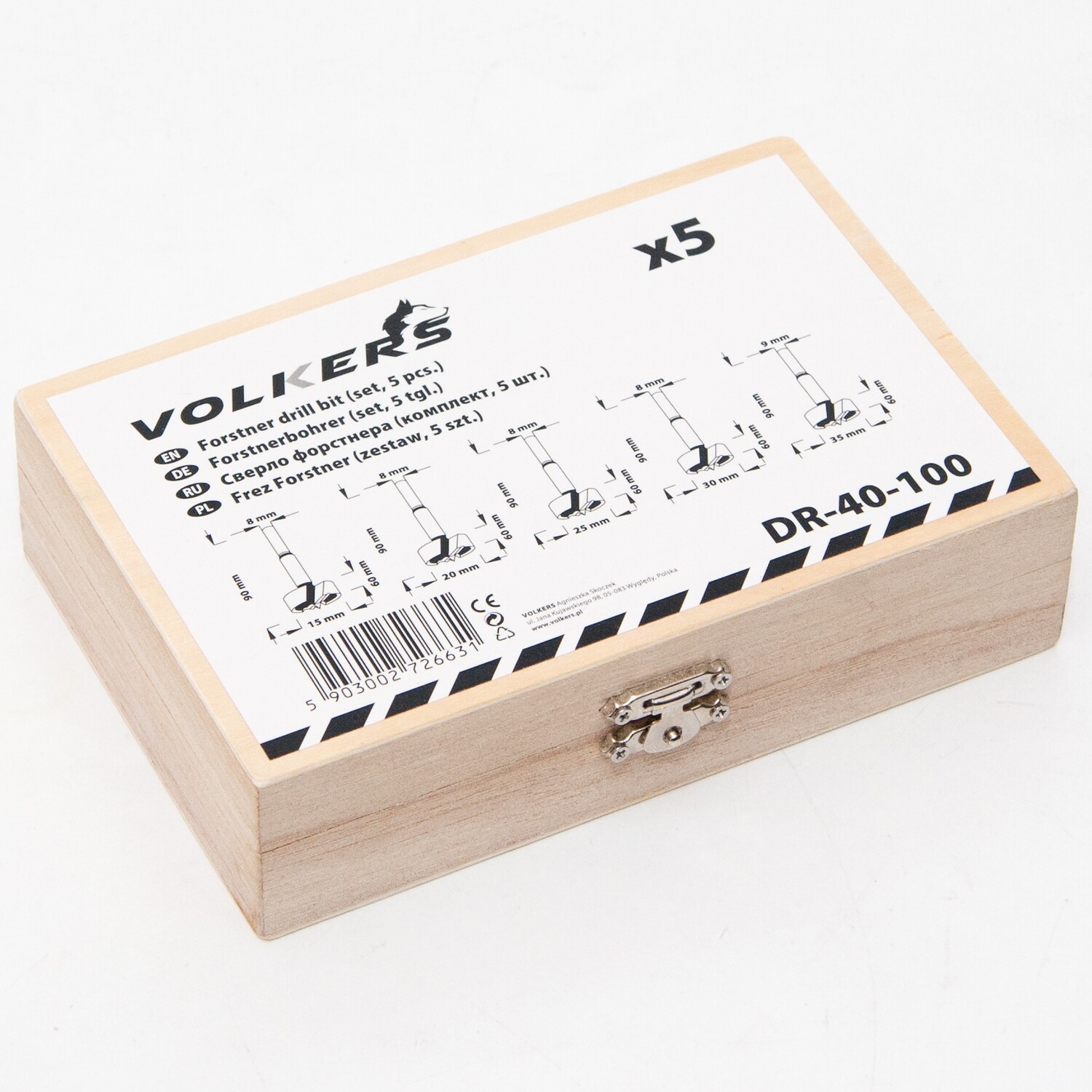 Forstnerbohrer Satz Ø 15, 20, 25, 30, 35 mm Schaft 8 mm Topfbohrer Holzbohrer