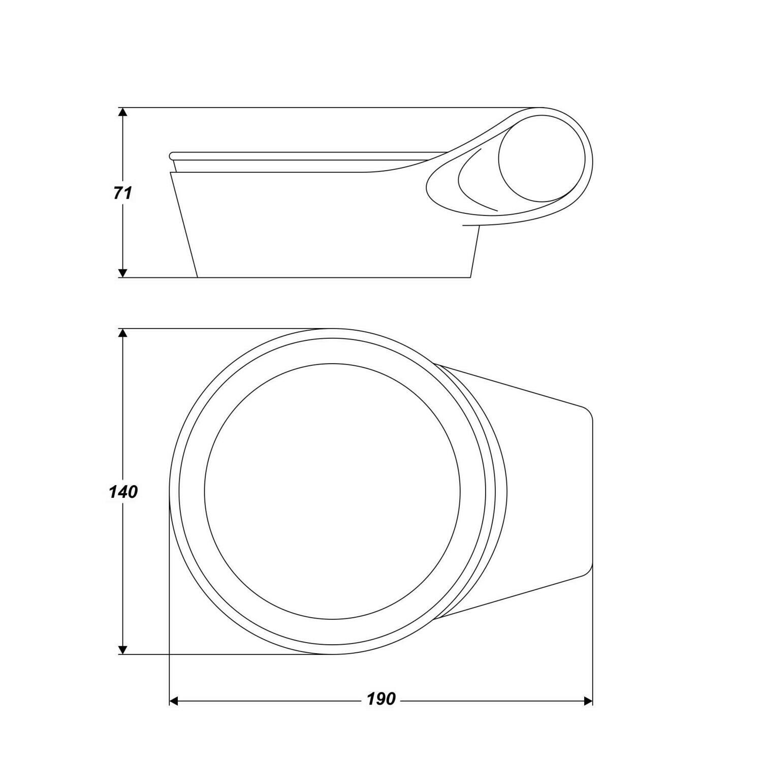 0,5 L Gipsbecher mit Tragegriff Ø 140 mm Weichgummi Wechselbar Misch Anrühr