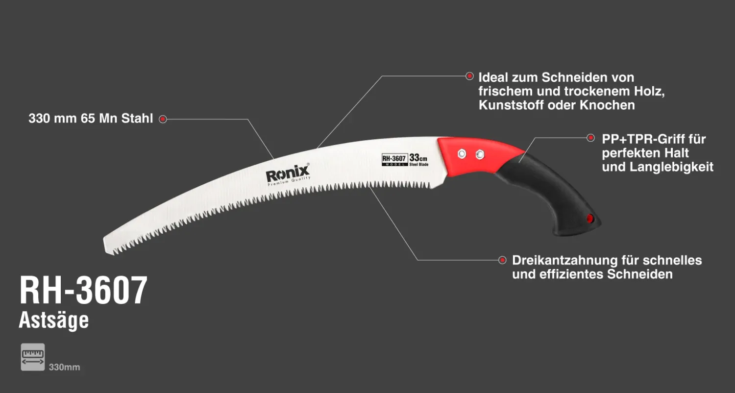 Astsäge 330 mm Handsäge Stichsäge Holzsäge Astsaege Fuchsschwanz mit Scheide