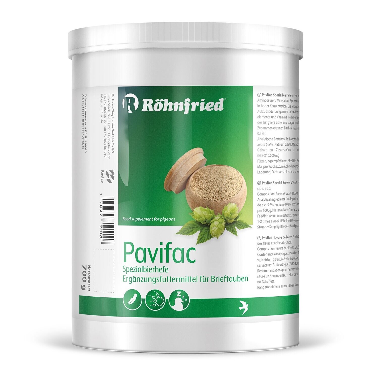 Pavifac Spezialbierhefe 700g - Rohnfried