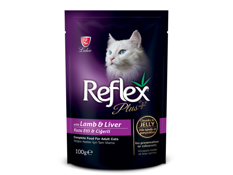 REFLEX PLUS CHAT ADULT AGNEAU & FOIE 100 GR